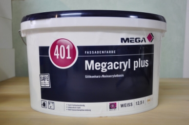 Megacryl  Plus Fassadenfarbe 12,5 Ltr. Weiss
