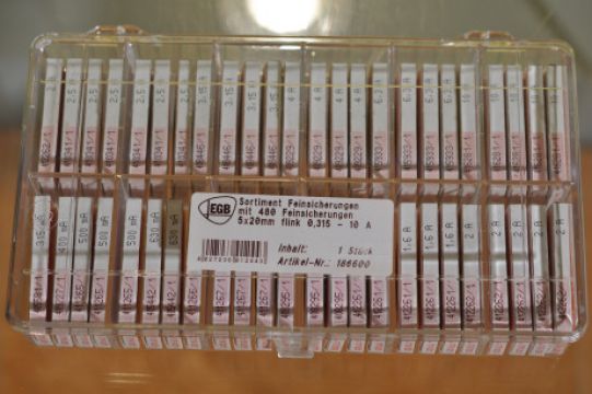 480 Feinsicherungen Sortiment 5 x 20mm mittelträge 0,050-10A