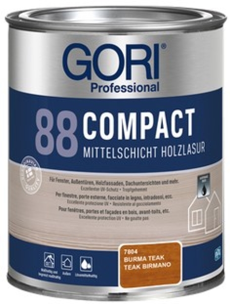 Gori 88 Compact Mittelschicht Holzschutzlasur 2,5 Ltr. (Neue Version)